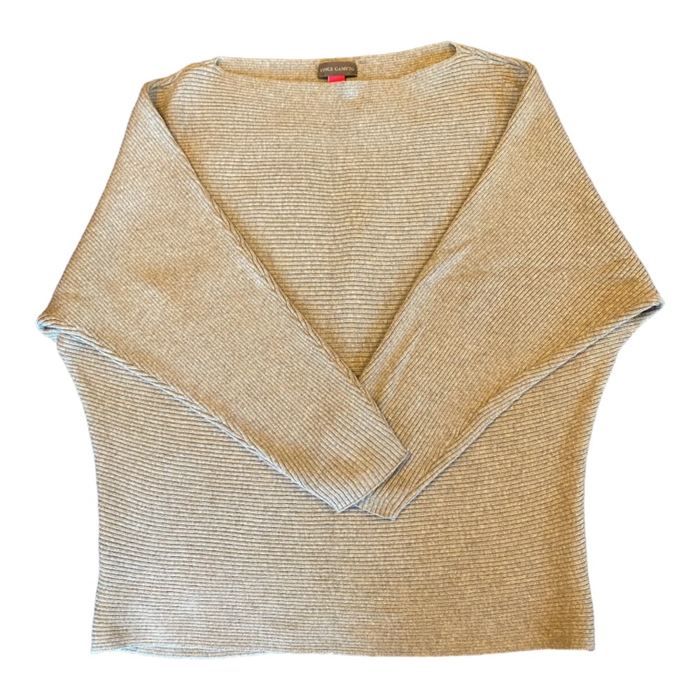 Vince Camuto women’s knit, ribbed gray 3/4 sleeve sweater size xs